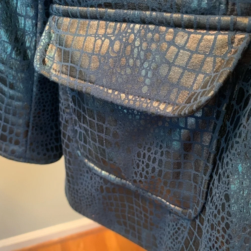 Susan Graver faux alligator zippered jacket, size S